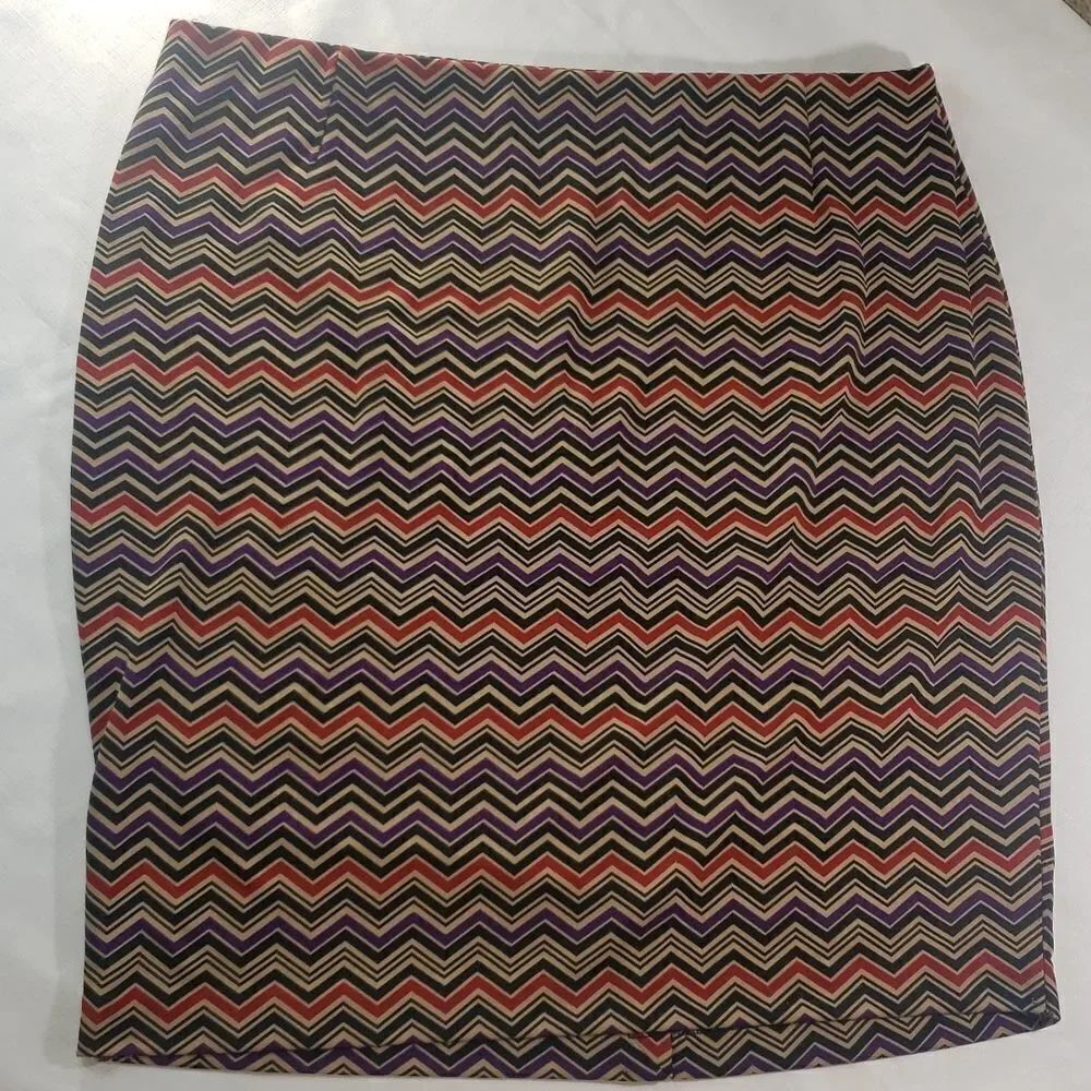 Lane Bryant 26 Zig Zag Striped Mini Skirt